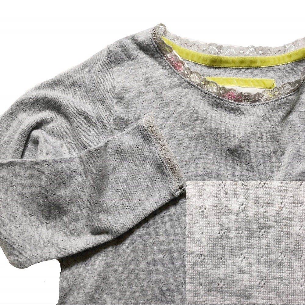NWT Mini Boden Grey Long Sleeve SZ 6-7Y